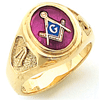 Vermeil Masonic Ring with Oval Stone
