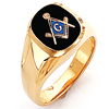 Vermeil Oblong Blue Lodge Ring with Smooth Shank