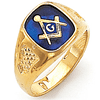 Vermeil Masonic Ring with Cross Stitch Texture