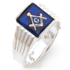 Sterling Silver Blue Lodge Ring with Ribbed Sides