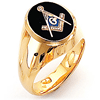 Vermeil Oval Masonic Ring with Smooth Sides