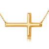14kt Yellow Gold 1in Sideways Cross with Adjustable Chain