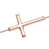 14kt Rose Gold Sideways Cross Bracelet