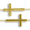 14kt Yellow Gold Reversible Sideways Cross with 18in Chain