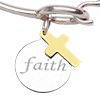 Sterling Silver 14kt Gold Faith Bangle Bracelet