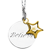 Sterling Silver 14kt Gold 18in Believe Necklace