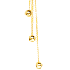 14kt Yellow Gold 3 Strand Beaded Drop Tassel 17in Necklace
