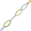 14kt Two-tone Gold 10in Oval Link Anklet