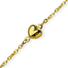 14kt Yellow Gold 9 to 10in Puffed Hearts Anklet