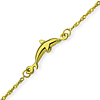 14kt Yellow Gold 9 to 10in Dolphin 3 Station Anklet