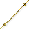 14kt Yellow Gold 9 to 10in Diamond-cut Bead Anklet