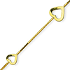 14kt Yellow Gold 9 to 10in Heart Station Box Anklet