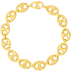 14k Yellow Gold 7.5in Puff Mariner Chain Bracelet 10mm Thick