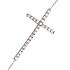 14kt White Gold Cubic Zirconia Large Sideways Cross Bracelet