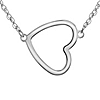 Sterling Silver Sideways Open Heart Necklace