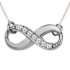 1/10 ct tw Diamond Infinity Necklace 18in 14k White Gold