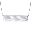 14kt White Gold Diamond Bar Nameplate 18in Necklace