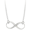 Sterling Silver 5/8in Infinity Necklace with Diamond Accent