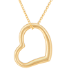14kt Yellow Gold 5/8in Sideways Open Heart Necklace