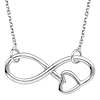Sterling Silver Infinity Symbol with Heart Necklace
