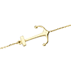 14kt Yellow Gold Sideways Anchor Charm Bracelet