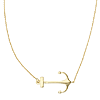 14kt Yellow Gold Sideways Anchor 18in Necklace