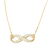 Gold-plated Sterling Silver Cubic Zirconia Infinity Necklace