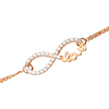 Rose Gold-plated Sterling Silver CZ Infinity Love Bracelet
