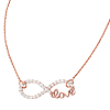Rose Gold-plated Sterling Silver CZ Infinity Love Necklace