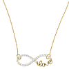 Gold-plated Sterling Silver CZ Infinity Love Necklace