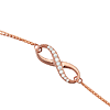 Rose Gold-plated Sterling Silver Cubic Zirconia Half Infinity Bracelet