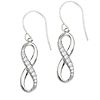 Sterling Silver 3/4in CZ Infinity Earrings
