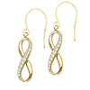 Gold-plated Sterling Silver 3/4in CZ Infinity Earrings