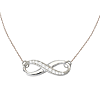 14kt White Gold Cubic Zirconia Half Infinity 18in Necklace