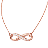 Rose Gold-plated Sterling Silver Cubic Zirconia Infinity Necklace