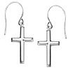 Sterling Silver 3/4in Dangle Cross Earrings