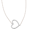 Sterling Silver Cubic Zirconia Sideways Heart Necklace