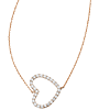 Rose Gold-plated Sterling Silver Cubic Zirconia Heart Necklace
