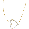 Gold-plated Sterling Silver Cubic Zirconia Sideways Heart Necklace