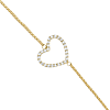 Gold-plated Sterling Silver Cubic Zirconia Sideways Heart Bracelet