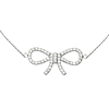 Sterling Silver Cubic Zirconia Bow 18in Necklace