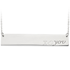 Sterling Silver I Love You Bar 18in Necklace