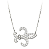 Sterling Silver CZ Fleur-de-lis 18in Necklace