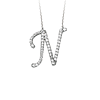 Sterling Silver Cubic Zirconia Capital N Necklace