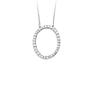 Sterling Silver Cubic Zirconia Capital O Necklace