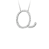 Sterling Silver Cubic Zirconia Capital Q Necklace