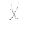 Sterling Silver Cubic Zirconia Capital X Necklace