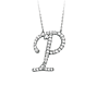Sterling Silver Cubic Zirconia Capital P Necklace