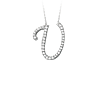 Sterling Silver Cubic Zirconia Capital U Necklace