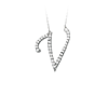 Sterling Silver Cubic Zirconia Capital V Necklace